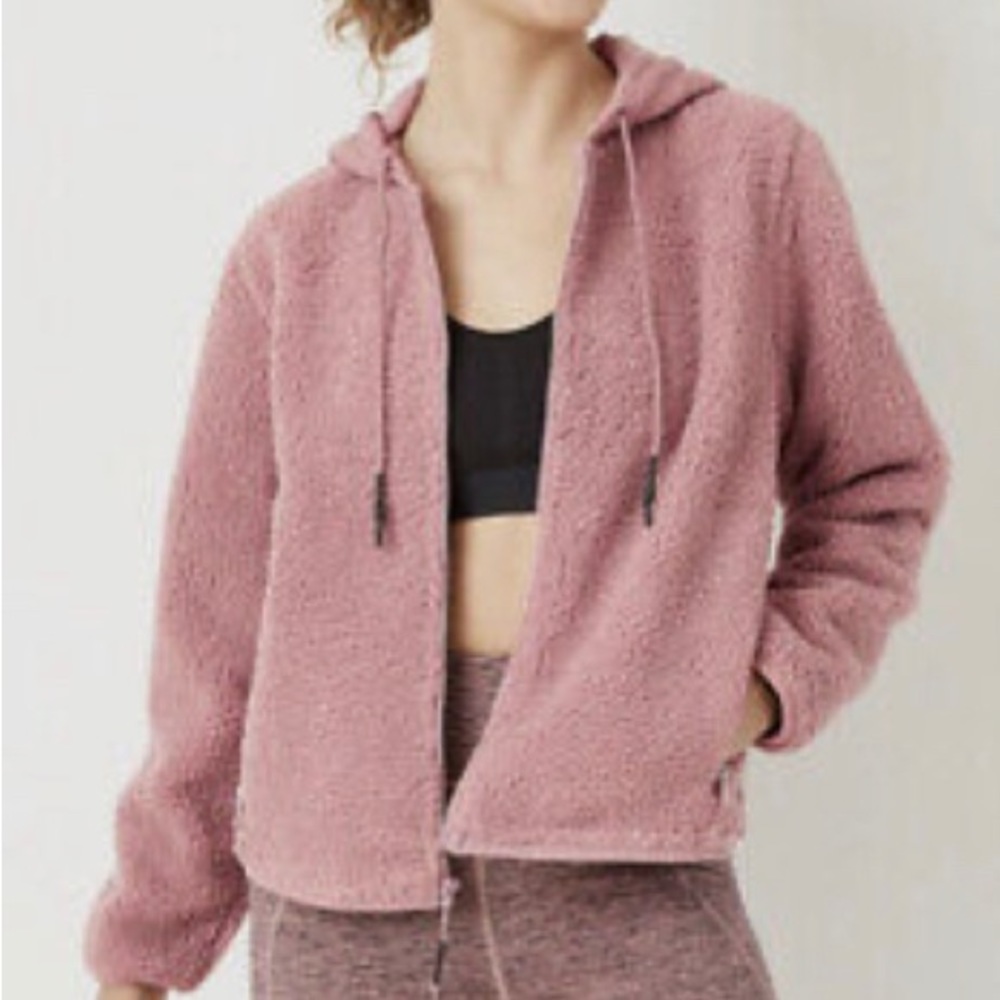 Joy Lab pink Sherpa quilted zip up jacket M